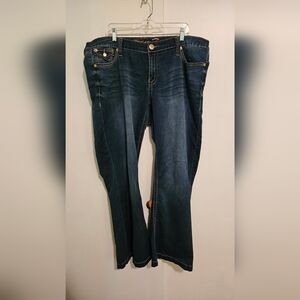 7 For All Mankind Deep Blue Wide Leg Jeans
